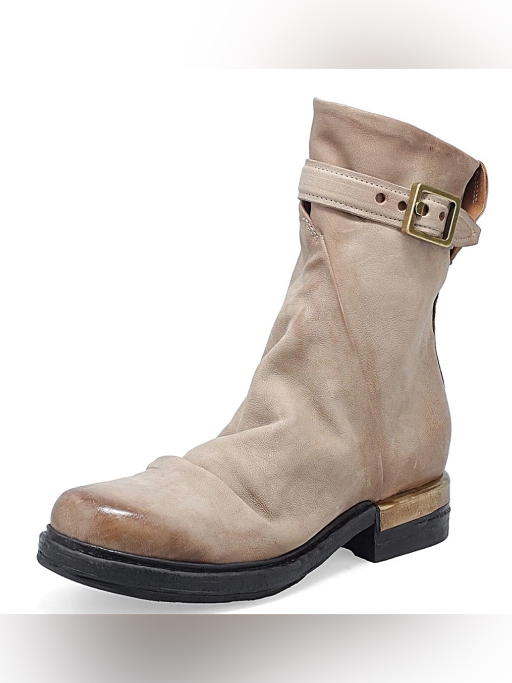 A.S. 98 ALBIE LEATHER MOTO COMBAT BOOT US 7.5/ EU 38 $398